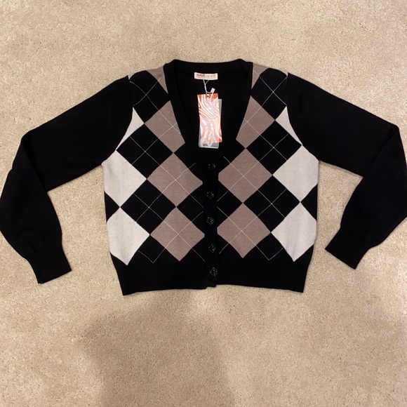 Romwe Argyle Pattern Cardigan SHEIN Sweaters Sheinromwe Vneck